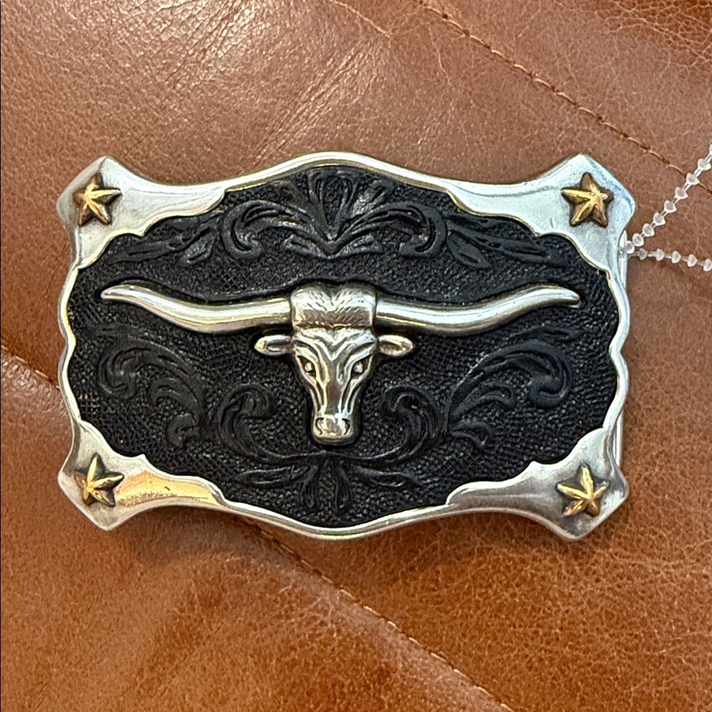 Western Longhorn Bull Skull Buckle